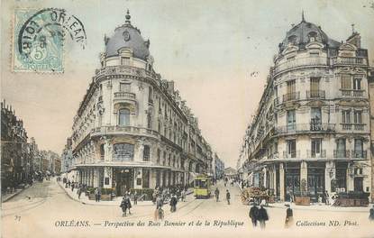 . CPA FRANCE 45 "Orléans, Perspective des rues Bannier et de la République  "