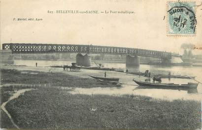 . CPA  FRANCE 69 "Belleville sur Saone, Le pont métallique"