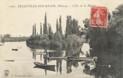 . CPA  FRANCE 69 "Belleville sur Saône, L'ile et le moulin"
