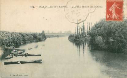 . CPA  FRANCE 69 "Belleville sur Saône, L'ile et le Mottiot sur la Saône"