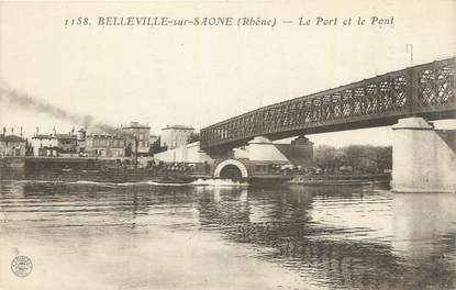 . CPA  FRANCE 69 "Belleville sur Saône, Le port  et le pont"