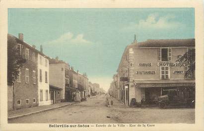. CPA  FRANCE 69 "Belleville sur Saône, Entrée de la Ville, rue de la gare"