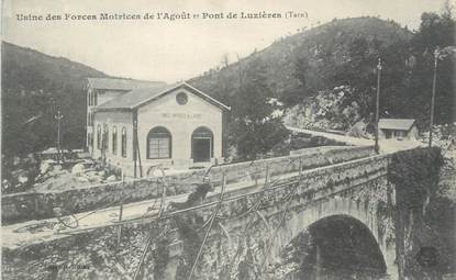 CPA FRANCE 81 "Agoût, Usine des forces motrices et pont de Luzières".