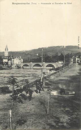 CPA FRANCE 81 "Roquecourbe, Promenade et fontaine de Siloé".