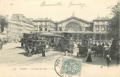 CPA FRANCE 75009 "Paris, la Gare de l'Est" / BUS