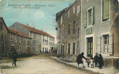 CPA FRANCE 81 "Murat sur Vèbre, Bureau de tabacs, hôtel et café de la gare".