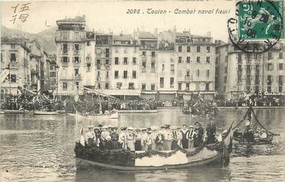 CPA FRANCE 83 "Toulon, Combat naval fleuri"