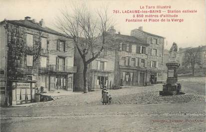 CPA FRANCE 81 " Lacaune les Bains, Fontaine et place du village".
