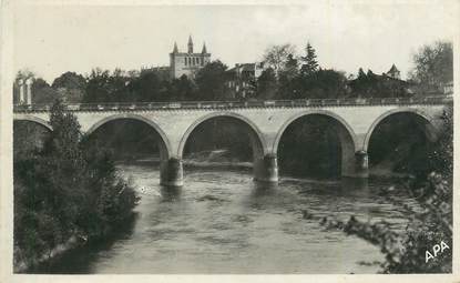 CPSM FRANCE 81 "St Sulpice, L'Agoût, le pont du chemin de fer et l'église".