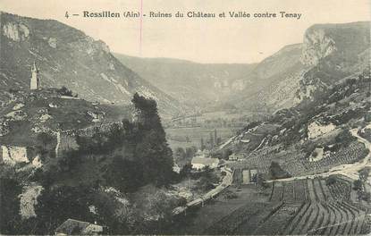 CPA FRANCE 01 "Rossiillon, Ruines du château et vallée contre Tenay".