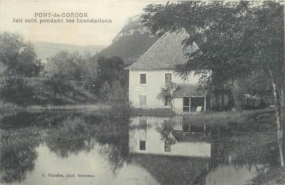 CPA FRANCE 01 "Pont de Cordon pendant les inondations" .