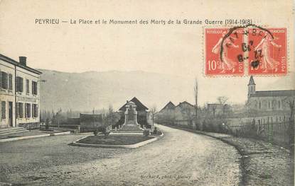 CPA FRANCE 01 "Peyrieu, La place et le monument aux morts ".