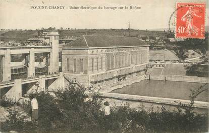 CPA FRANCE 01 "Pougny Chancy, Usine électrique du barrage sur le Rhône".