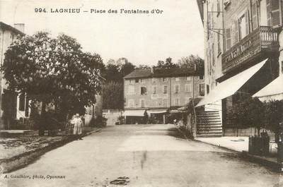 CPA FRANCE 01 "Lagnieu, Place des fontaines d'or".