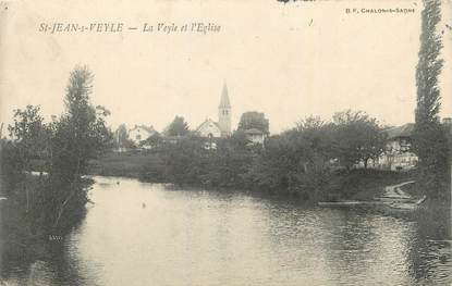 CPA FRANCE 01 "St Jean sur Veyle, La Veyle et l'église ".