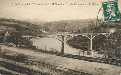 CPA FRANCE 01 "Pyrimont, Le pont sur le Rhône".