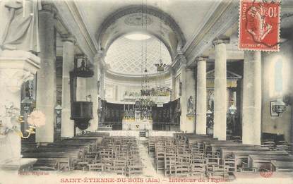 CPA FRANCE 01 "St Etienne du Bois, Intérieur de l'église"'.