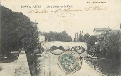 CPA FRANCE 01 " Pont de Veyle, Les 2 ponts sur la Veyle".