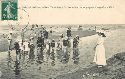 CPA FRANCE 14 "Saint Aubin sur Mer, La mer monte"