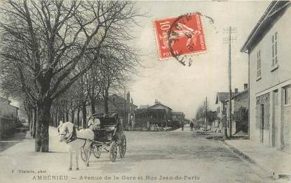 CPA FRANCE 01 " Ambérieu, Avenue de la gare et rue Jean de Paris".