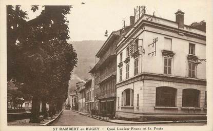 CPA FRANCE 01 " St Rambert en Bugey, Quai Lucien Franc et la Poste".