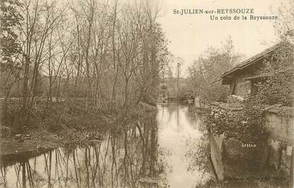 CPA FRANCE 01 " St Julien sur Reyssouze, Un coin de la Reyssouze" .