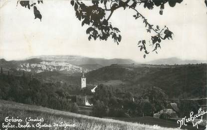 CPSM FRANCE 73 "Grésin, Eglise et école ".