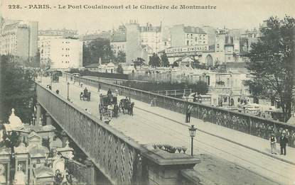CPA FRANCE 75018 "Paris, le Pont Coulaincourt et le cimetière de Montmartre"