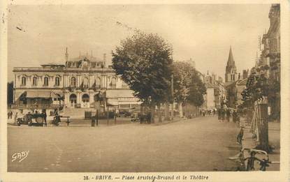 CPA FRANCE 19 "Brive, Place Aristide Briand et le théatre".