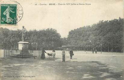 CPA FRANCE 19 "Brive, Place du XVI juillet et statue Brune".
