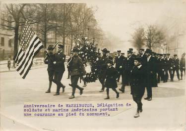 PHOTO ORIGINALE / USA "Anniversaire de Washington, délégation des soldats et marins américains"