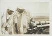 PHOTO ORIGINALE / MAROC "Marocains devant un canon des montagnes de l'artillerie"