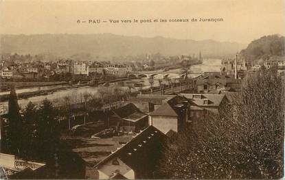 CPA FRANCE 64 "Pau, Vue vers le pont et les côteaux de Jurançon".