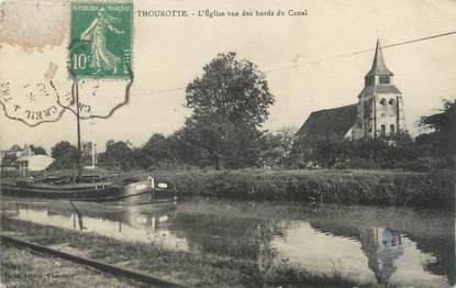 CPA FRANCE 60 " Thourotte, L'église vue des bords du canal".