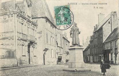 CPA FRANCE 14 "Bayeux, Statue d'Alain Chartier".