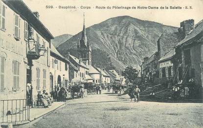 CPA FRANCE 38 "Corps, Route du pélérinage de Notre Dame de la Salette". .