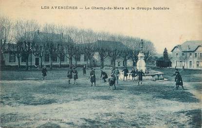 CPA FRANCE 38 "Les Avenières, Le Champ de Mars et le groupe scolaire ".