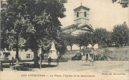 CPA FRANCE 38 "Les Avenières, La place, l'église et le monument".