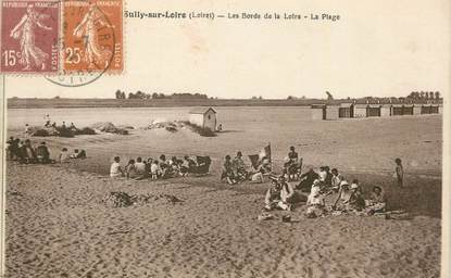 CPA FRANCE 45 "Sully sur Loire, Les bords de la Loire, la plage".