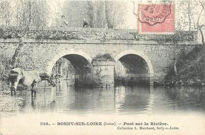 CPA FRANCE 45 "Bonny sur Loire, Pont sur la Rivière".