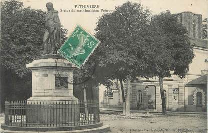 CPA FRANCE 45 "Pithiviers, Statue du mathématicien Poisson".