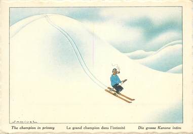 CPA ILLUSTRATEUR SAMIVEL "Le grand champion" / SKI