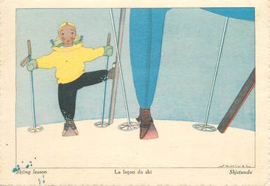 CPA ILLUSTRATEUR SAMIVEL "La leçon de ski" / SKI