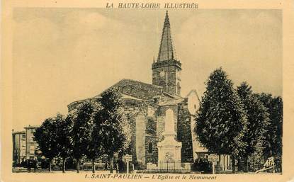 CPA FRANCE 43 "St Paulien, L'église et le monument"..