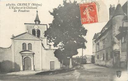 CPA FRANCE 69 "Charly, L'église et le château de Foudras".
