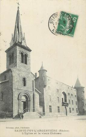 CPA FRANCE 69 "Ste Foy l'Argentière, L'église et le vieux château".