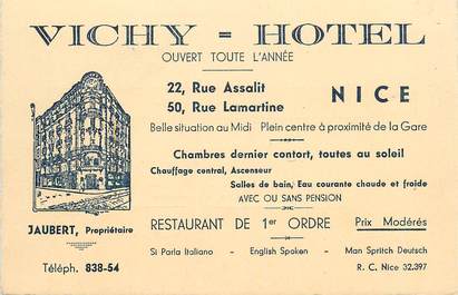 CPA / CDV FRANCE 06 "Nice, Vichy Hotel, Pr. Jaubert"