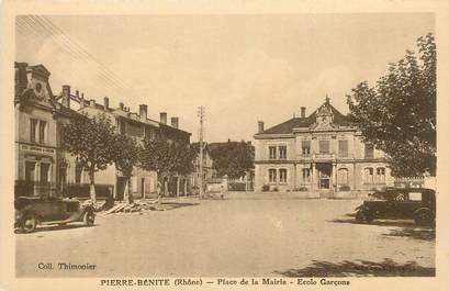 CPA FRANCE 69 " Pierre Bénite, Place de la Mairie, Ecole de garçons".