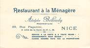 06 Alpe Maritime CPA / CDV FRANCE 06 "Nice, Restaurant à la Ménagère, Pr. A. Belleudey"