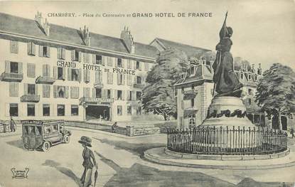 CPA FRANCE 73 "Chambéry, Place du Centenaire et Grand Hôtel de France".